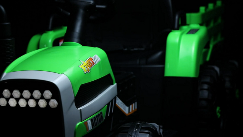 Load image into Gallery viewer, 12V Electric Tractor Ride-On Toy Car with Trailer for Kids - Battery Powered
