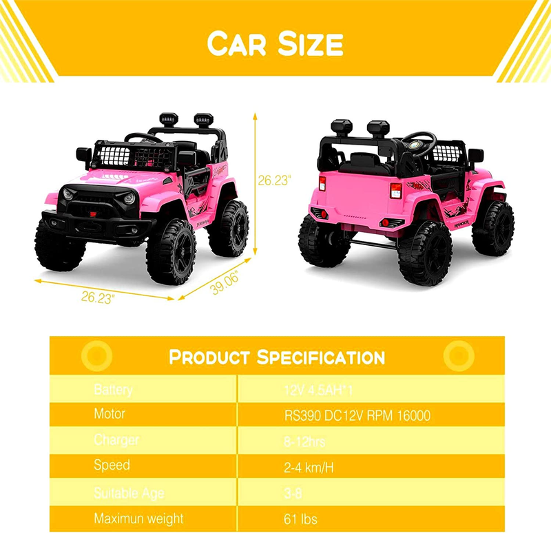 Load image into Gallery viewer, 12V Electric Truck for Kids with Remote Control and Spring Suspension
