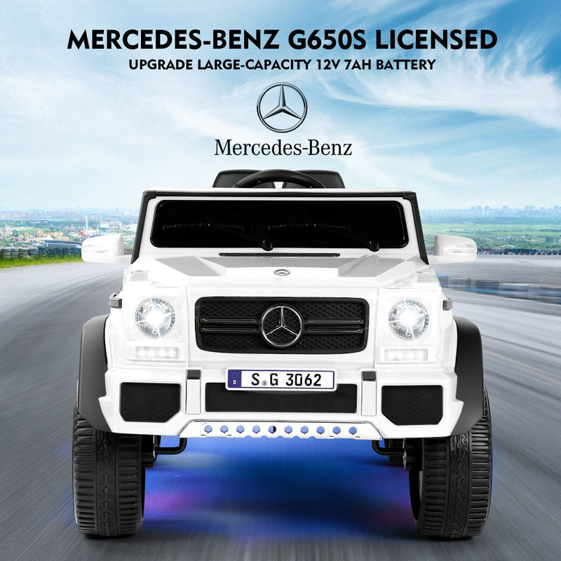 Load image into Gallery viewer, 12V Electric White Mercedes-Benz Ride On Car with LED Lights, MP3 Player, and Remote Control for Kids
