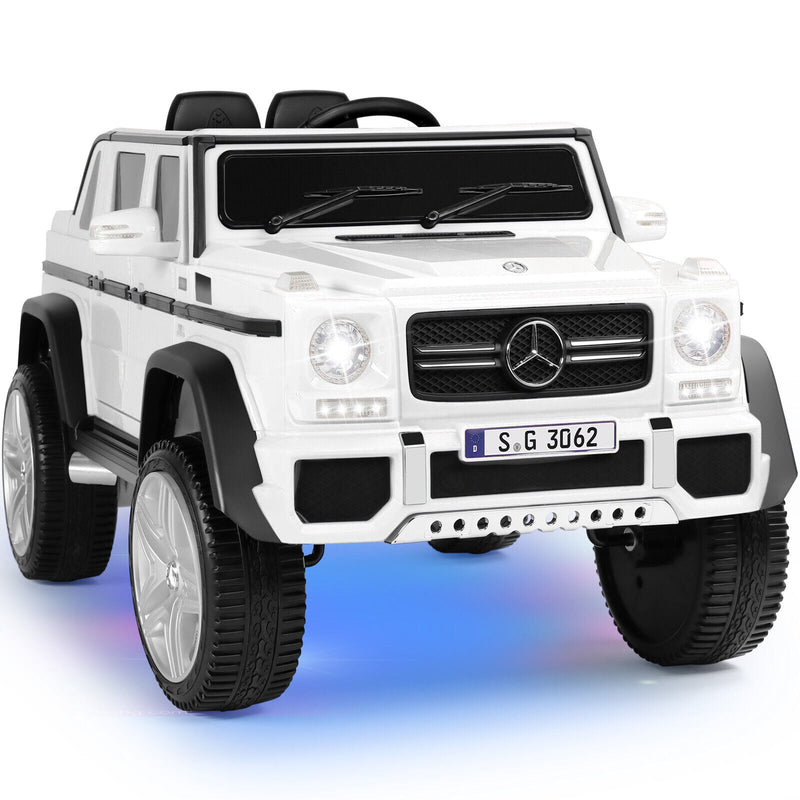 Load image into Gallery viewer, 12V Electric White Mercedes-Benz Ride On Car with LED Lights, MP3 Player, and Remote Control for Kids
