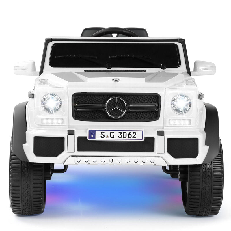 Load image into Gallery viewer, 12V Electric White Mercedes-Benz Ride On Car with LED Lights, MP3 Player, and Remote Control for Kids
