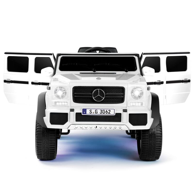 Load image into Gallery viewer, 12V Electric White Mercedes-Benz Ride On Car with LED Lights, MP3 Player, and Remote Control for Kids
