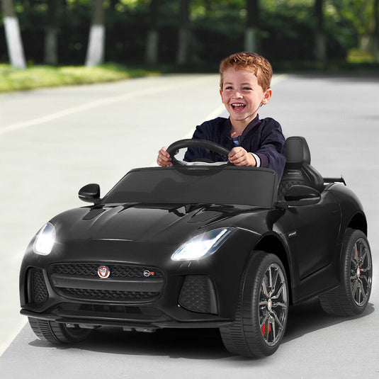 12V Jaguar F-Type SVR Licensed Kids Ride On Car with MP3 Player and Lights in Black