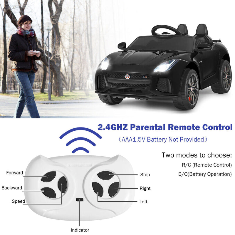 Load image into Gallery viewer, 12V Jaguar F-Type SVR Licensed Kids Ride On Car with MP3 Player and Lights in Black

