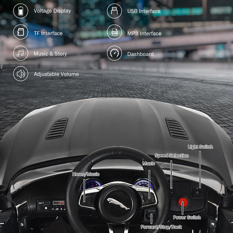 Load image into Gallery viewer, 12V Jaguar F-Type SVR Licensed Kids Ride On Car with MP3 Player and Lights in Black

