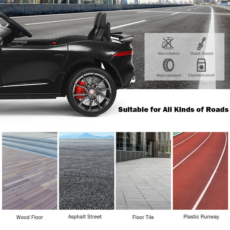 Load image into Gallery viewer, 12V Jaguar F-Type SVR Licensed Kids Ride On Car with MP3 Player and Lights in Black
