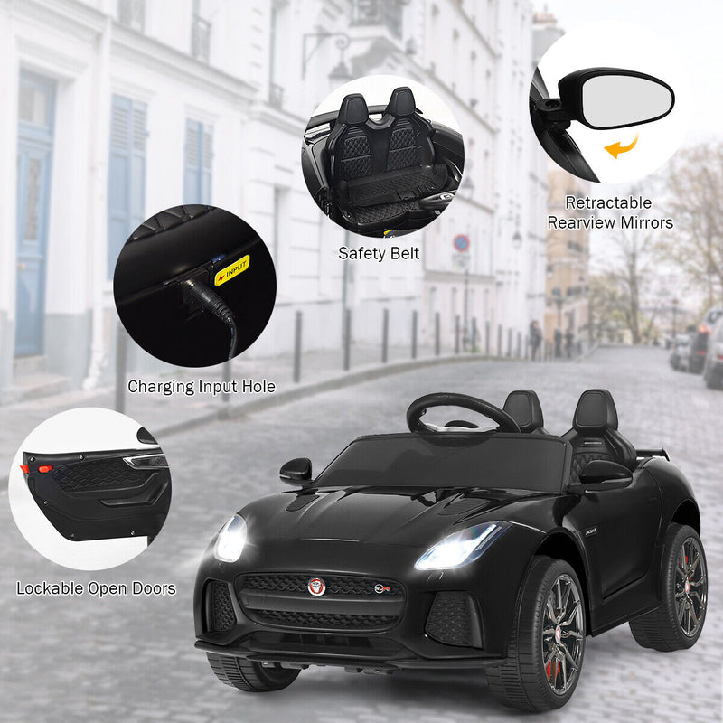 Load image into Gallery viewer, 12V Jaguar F-Type SVR Licensed Kids Ride On Car with MP3 Player and Lights in Black
