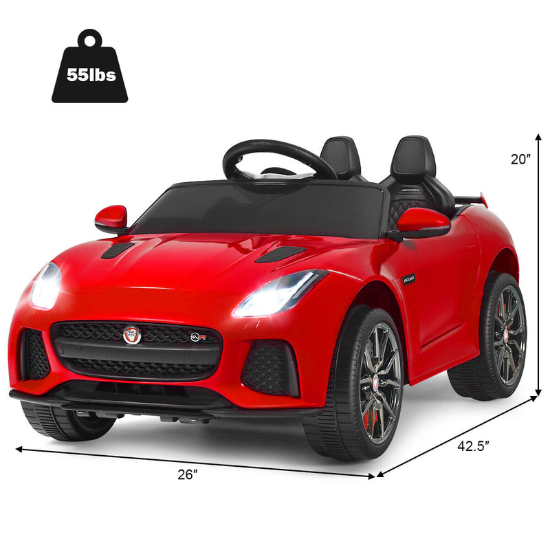 Load image into Gallery viewer, 12V Jaguar F-Type SVR Licensed Kids Ride On Car with MP3 Player and Lights in Red
