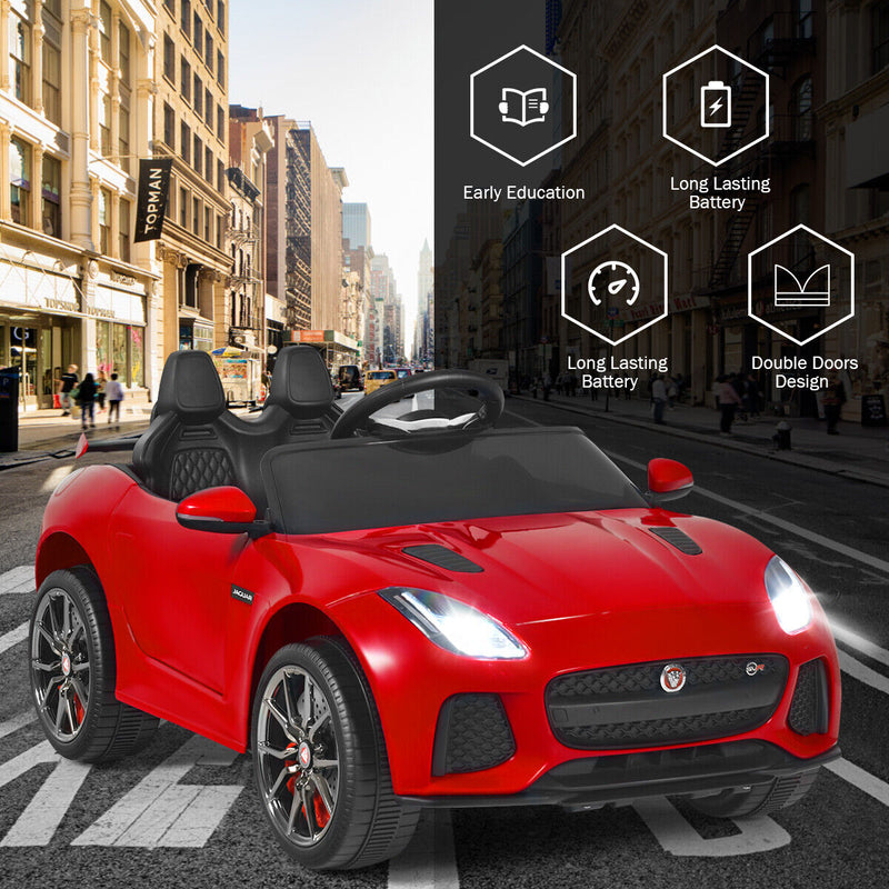 Load image into Gallery viewer, 12V Jaguar F-Type SVR Licensed Kids Ride On Car with MP3 Player and Lights in Red
