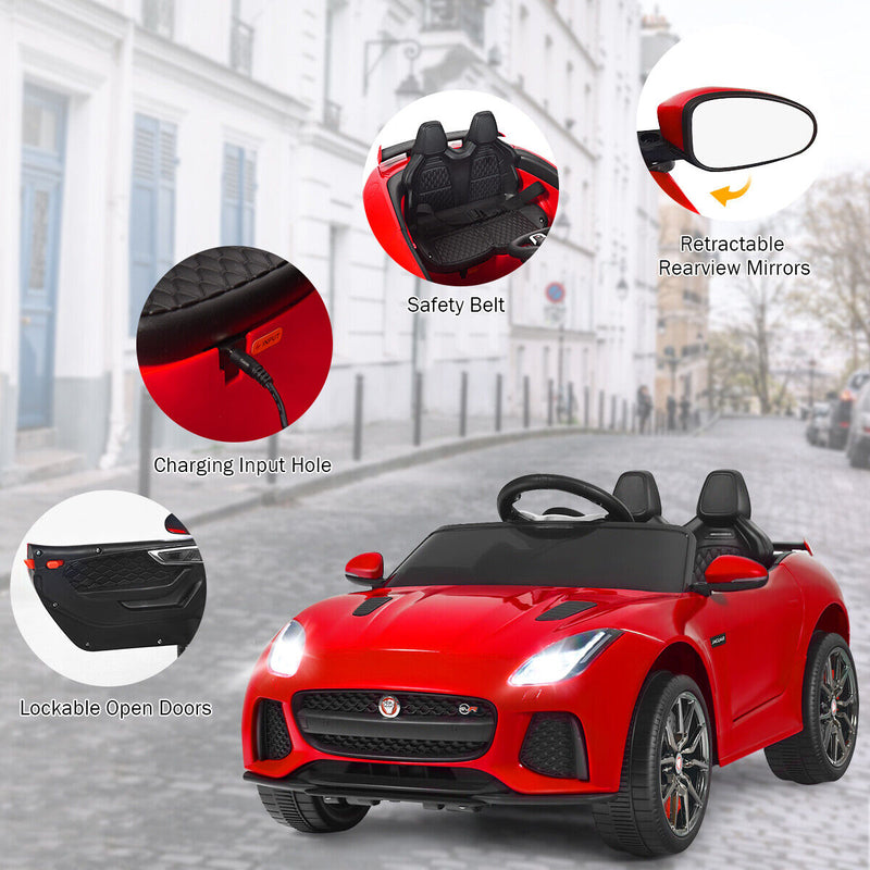 Load image into Gallery viewer, 12V Jaguar F-Type SVR Licensed Kids Ride On Car with MP3 Player and Lights in Red
