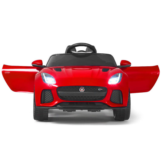 12V Jaguar F-Type SVR Licensed Kids Ride On Car with MP3 Player and Lights in Red