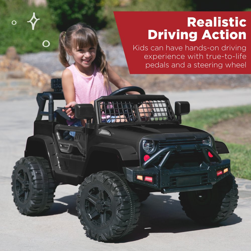 Load image into Gallery viewer, 12V Jeep Kids Ride-On Truck with Remote Control, Spring Suspension, and LED Lights
