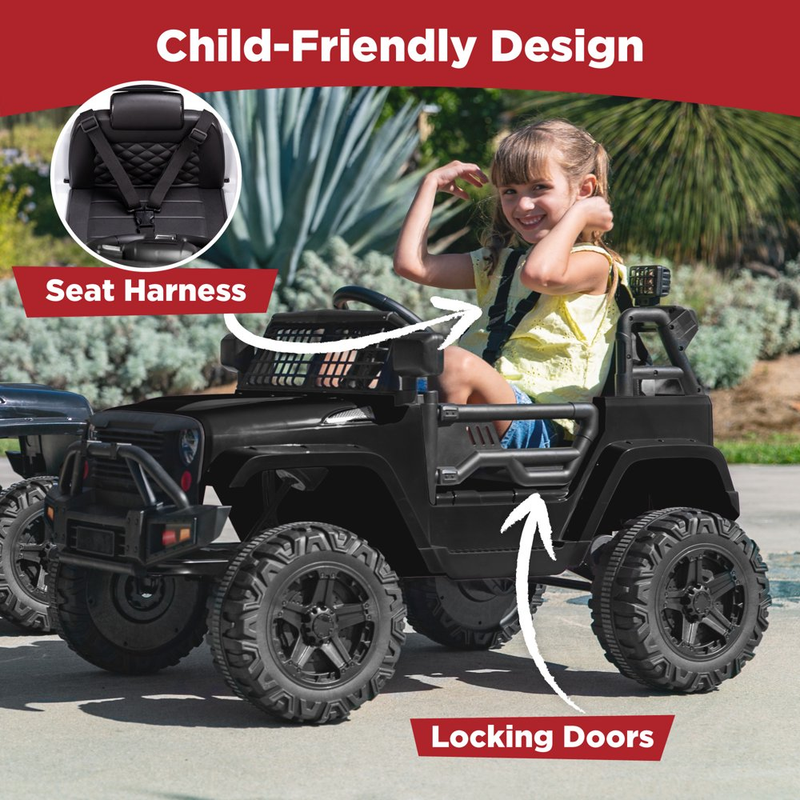 Load image into Gallery viewer, 12V Jeep Kids Ride-On Truck with Remote Control, Spring Suspension, and LED Lights
