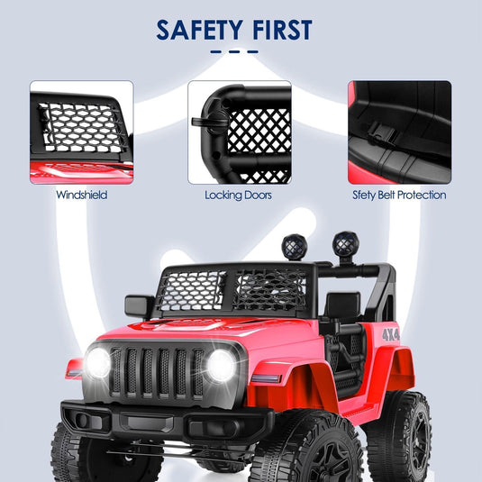 Electric Kids Ride On Car with 12V 7Ah Battery and 2 Seater Jeep Design