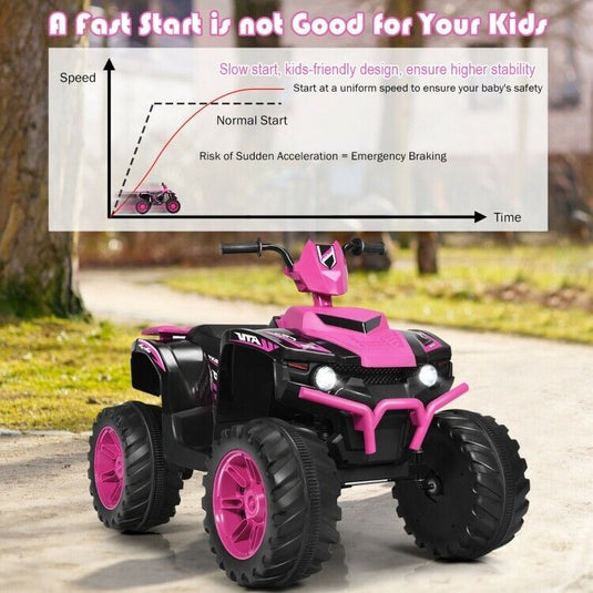 12V Kids ATV with LED Lights and Treaded Tires - The Perfect Ride for Young Adventurers!