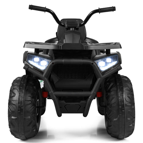12V Kids Electric Ride On Car Toy with LED Lights in Black, Red, or White