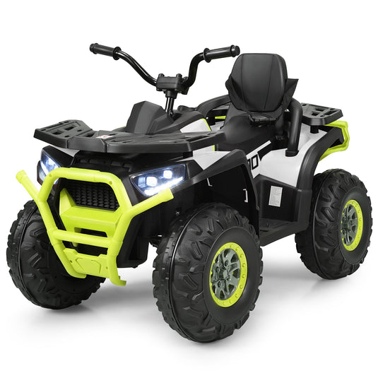 12V Kids Electric Ride On Car Toy with LED Lights in Black, Red, or White
