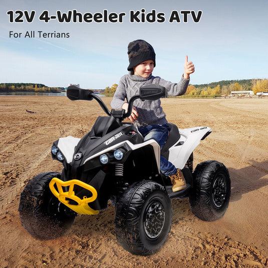 12V Kids Electric Ride On Car with Remote Control, LED Lights, and Bluetooth Music