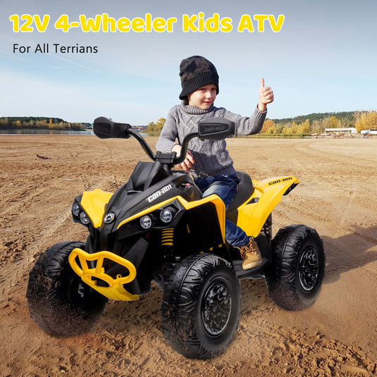 12V Kids Electric Ride On Car with Remote Control, LED Lights, and Bluetooth Music