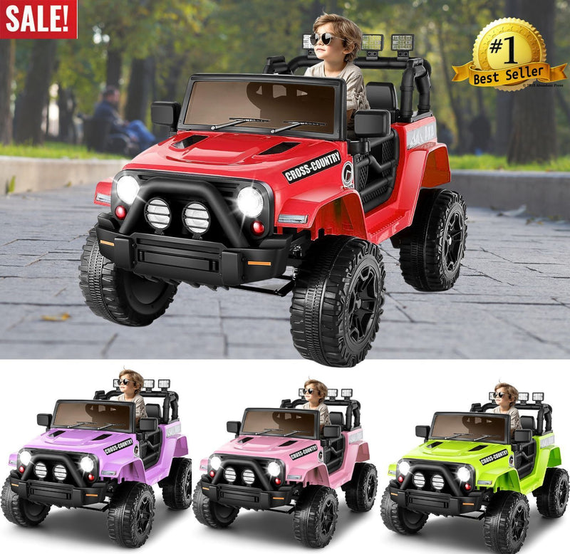 Load image into Gallery viewer, 12V Kids Electric Ride On Jeep with Remote Control, 3 Speeds, and LED Lights - Brand New
