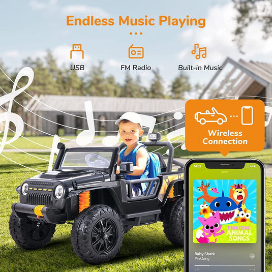 12V Kids Electric Ride On Toy Truck Car with Remote Control and Parent Seat