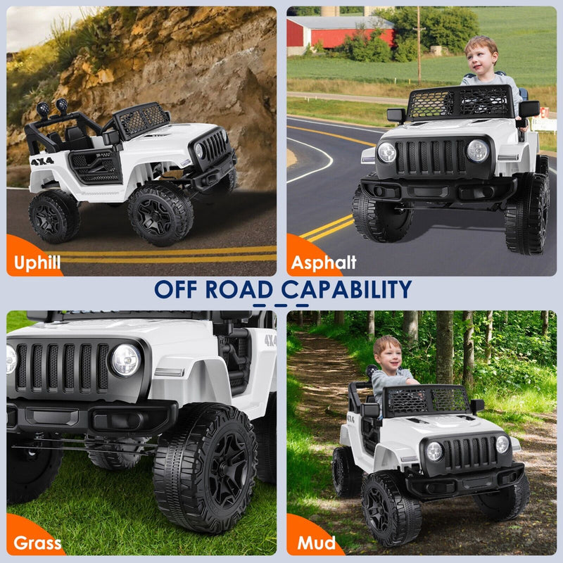 Load image into Gallery viewer, Remote Controlled 12V Ride-On Truck for Kids with Bluetooth Music Capability
