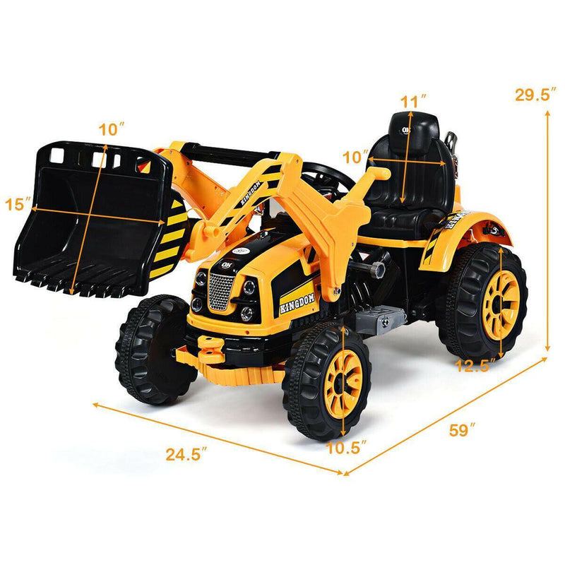 Load image into Gallery viewer, 12V Kids Ride On Excavator Truck with Front Loader Digger - Yellow
