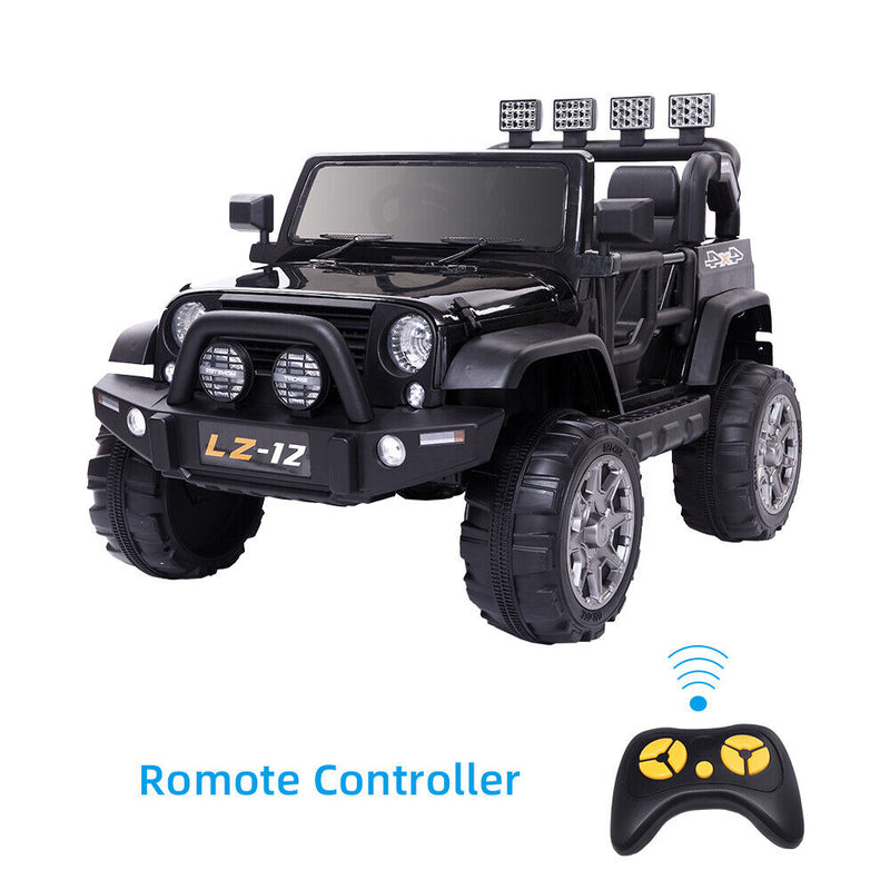 Load image into Gallery viewer, 12V Kids Ride-On Jeep with Music, RC Remote Control, and Black Finish
