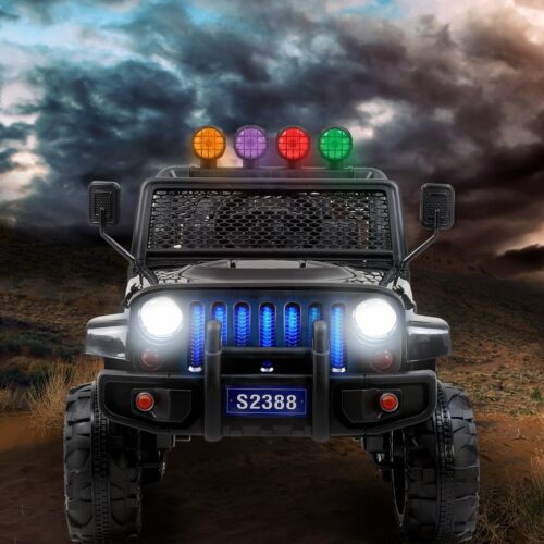 Load image into Gallery viewer, 12V Kids Ride On Jeep with Remote Control, USB and Bluetooth Connectivity - Black
