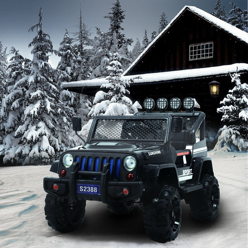 Load image into Gallery viewer, 12V Kids Ride On Jeep with Remote Control, USB and Bluetooth Connectivity - Black
