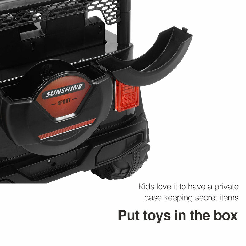 Load image into Gallery viewer, 12V Kids Ride On Jeep with Remote Control, USB and Bluetooth Connectivity - Black
