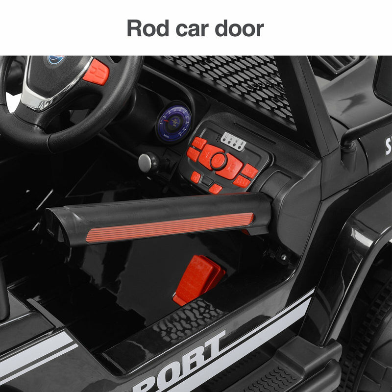 Load image into Gallery viewer, 12V Kids Ride On Jeep with Remote Control, USB and Bluetooth Connectivity - Black

