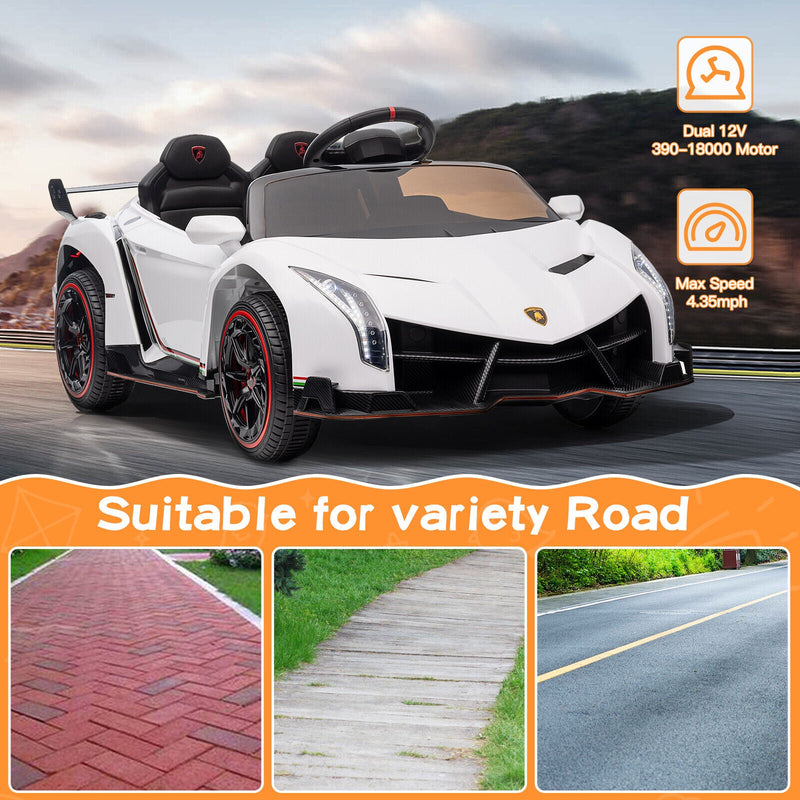 Load image into Gallery viewer, Licensed Lamborghini Style Kids Ride On Car with Remote Control, Music, and LED Lights - 12V
