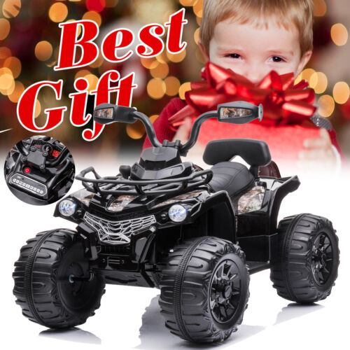 Load image into Gallery viewer, 12V Kids Ride On Quad ATV with LED Headlights - Battery Powered Toy for Hours of Fun!
