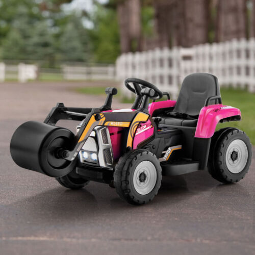 Load image into Gallery viewer, 12V Kids Ride-On Road Roller with 2.4G Remote Control in Pink - Long-Lasting Fun for Little Ones
