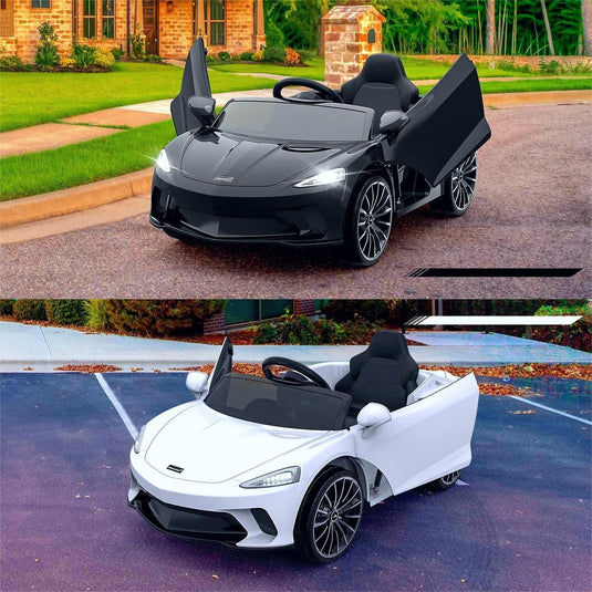 12V Kids Ride-On Sports Car with Hydraulic Doors and Seat Belt