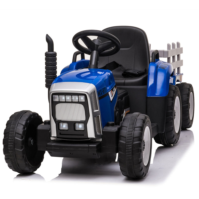 Load image into Gallery viewer, 12V Kids Ride On Tractor Trailer with Lights - Battery Powered Toy Car
