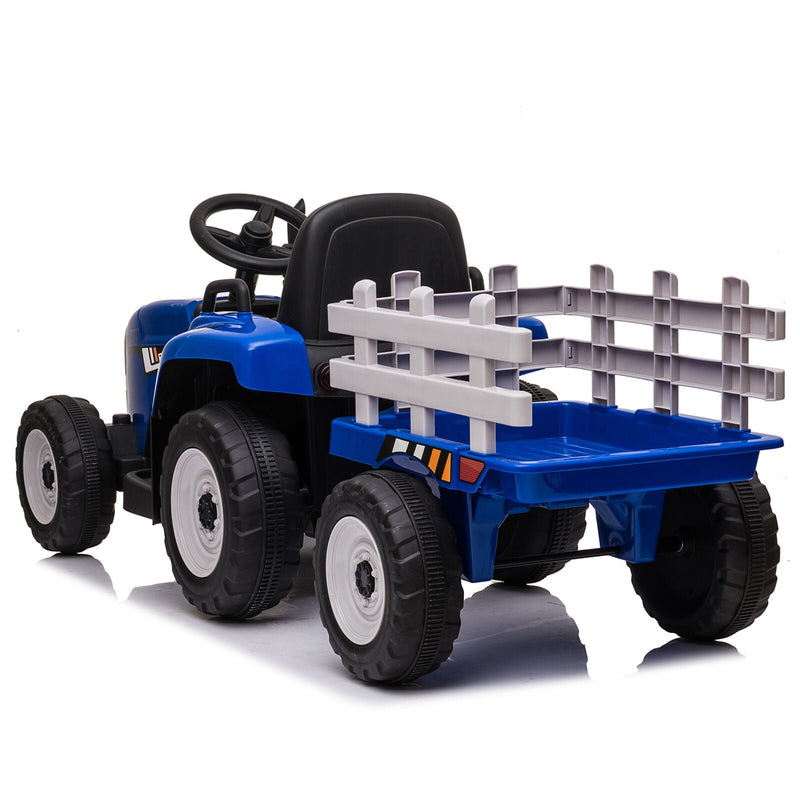 Load image into Gallery viewer, 12V Kids Ride On Tractor Trailer with Lights - Battery Powered Toy Car
