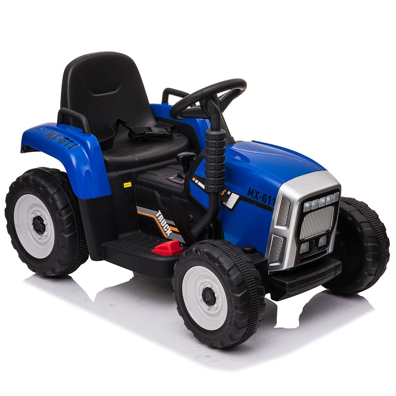 Load image into Gallery viewer, 12V Kids Ride On Tractor Trailer with Lights - Battery Powered Toy Car
