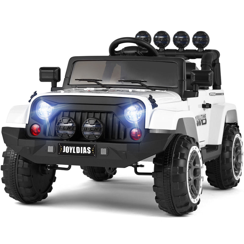 Load image into Gallery viewer, 12V Kids Ride On Truck Car with Remote Control, LED Lights, 3 Speeds, and Music Storage
