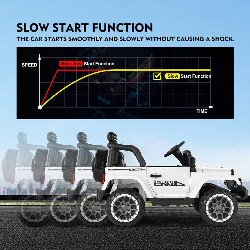 Load image into Gallery viewer, 12V Kids Ride On Truck Car with Remote Control, LED Lights, 3 Speeds, and Music Storage
