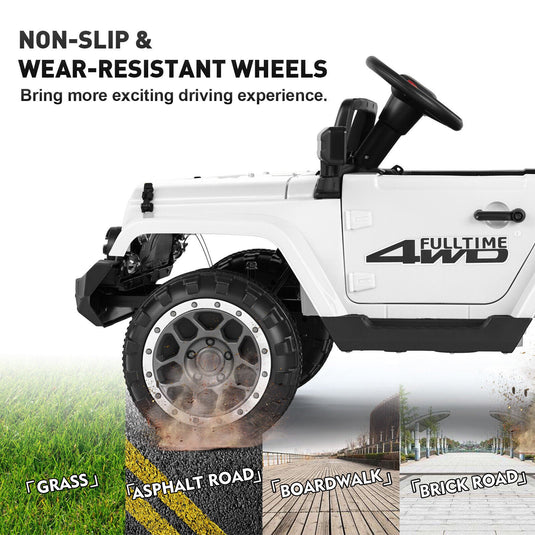 12V Kids Ride On Truck Car with Remote Control, LED Lights, 3 Speeds, and Music Storage