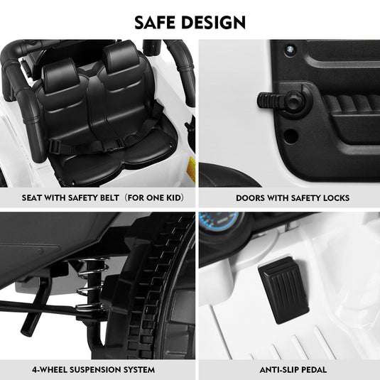 12V Kids Ride On Truck Car with Remote Control, LED Lights, 3 Speeds, and Music Storage