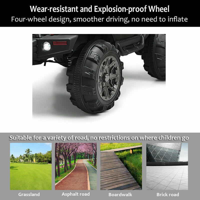 Load image into Gallery viewer, 12V Kids Ride On Truck Car with Remote Control, MP3 Music, and LED Lights in Black
