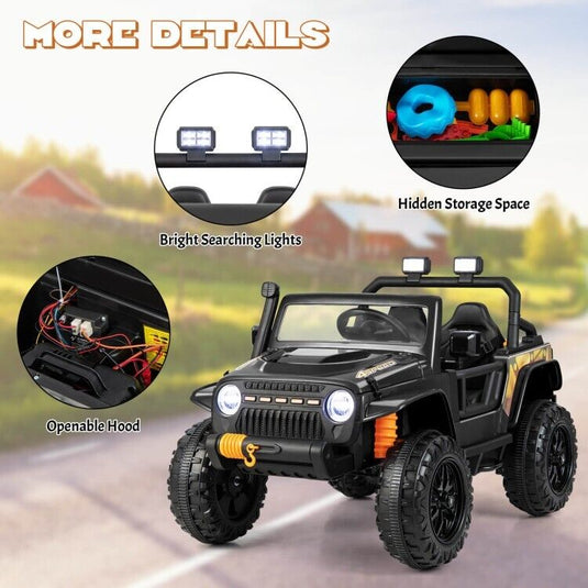 12V Kids Ride-on Truck with Parental Remote Control & LED Lights