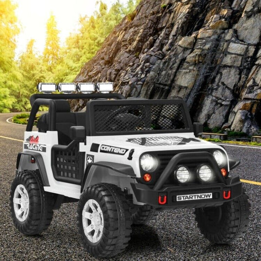 12V Kids Ride On Truck with Remote Control, LED Lights, 3-Speeds, and Music