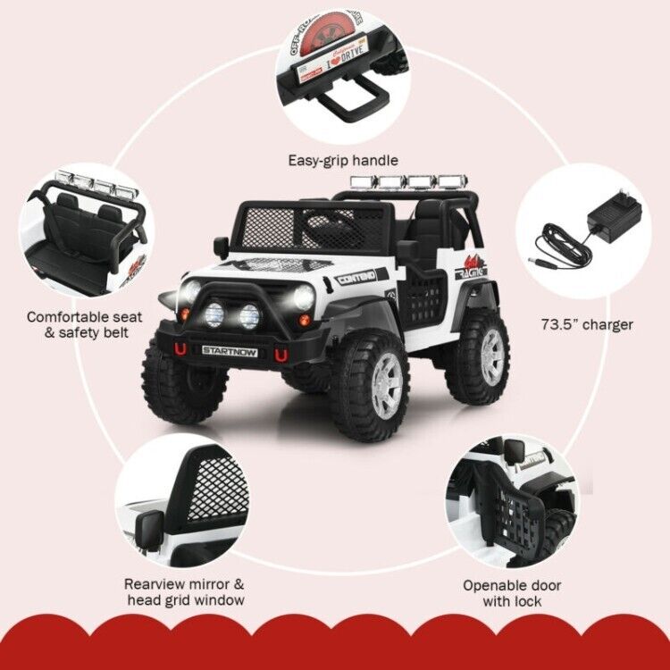 Load image into Gallery viewer, 12V Kids Ride On Truck with Remote Control, LED Lights, 3-Speeds, and Music
