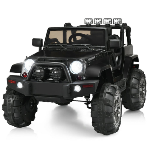 Load image into Gallery viewer, 12V Kids Ride-On Truck with Remote Control, MP3 Music, and LED Lights in Black

