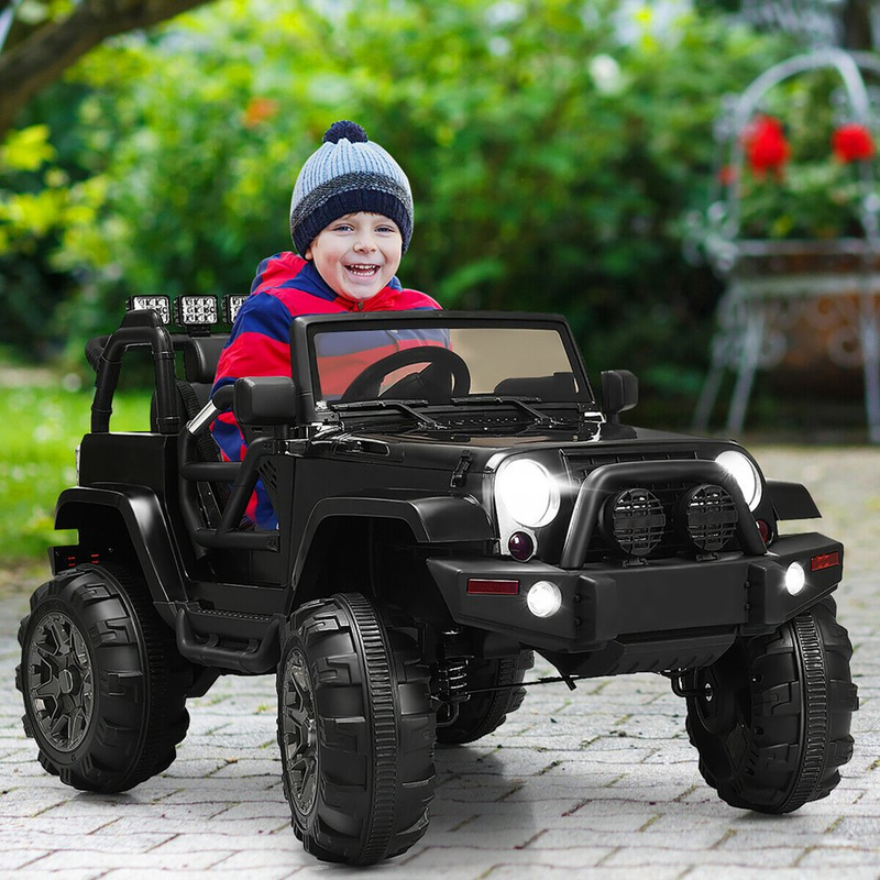 Load image into Gallery viewer, 12V Kids Ride-On Truck with Remote Control, MP3 Music, and LED Lights in Black
