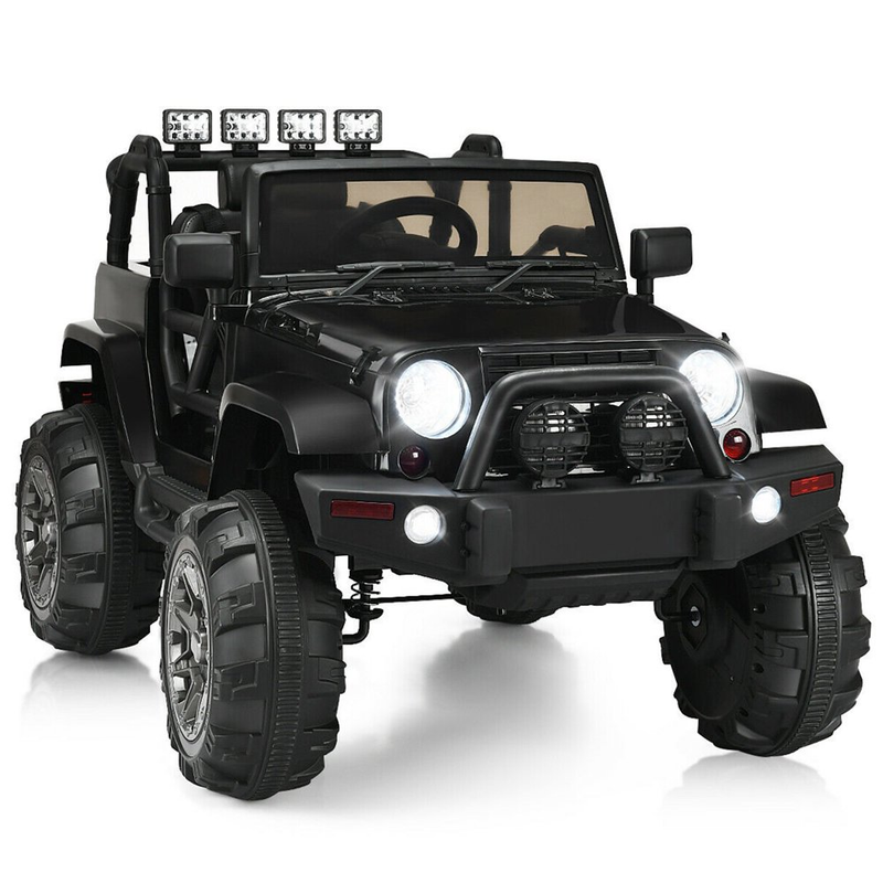 Load image into Gallery viewer, 12V Kids Ride-On Truck with Remote Control, MP3 Music, and LED Lights in Black
